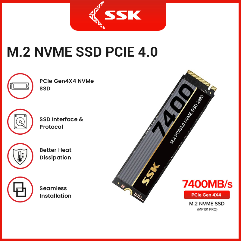 SSK SSD M.2 NVME PCIe 4.0 NVMe SSD 2280 M.2 NVMe Gen4 x4 1TB