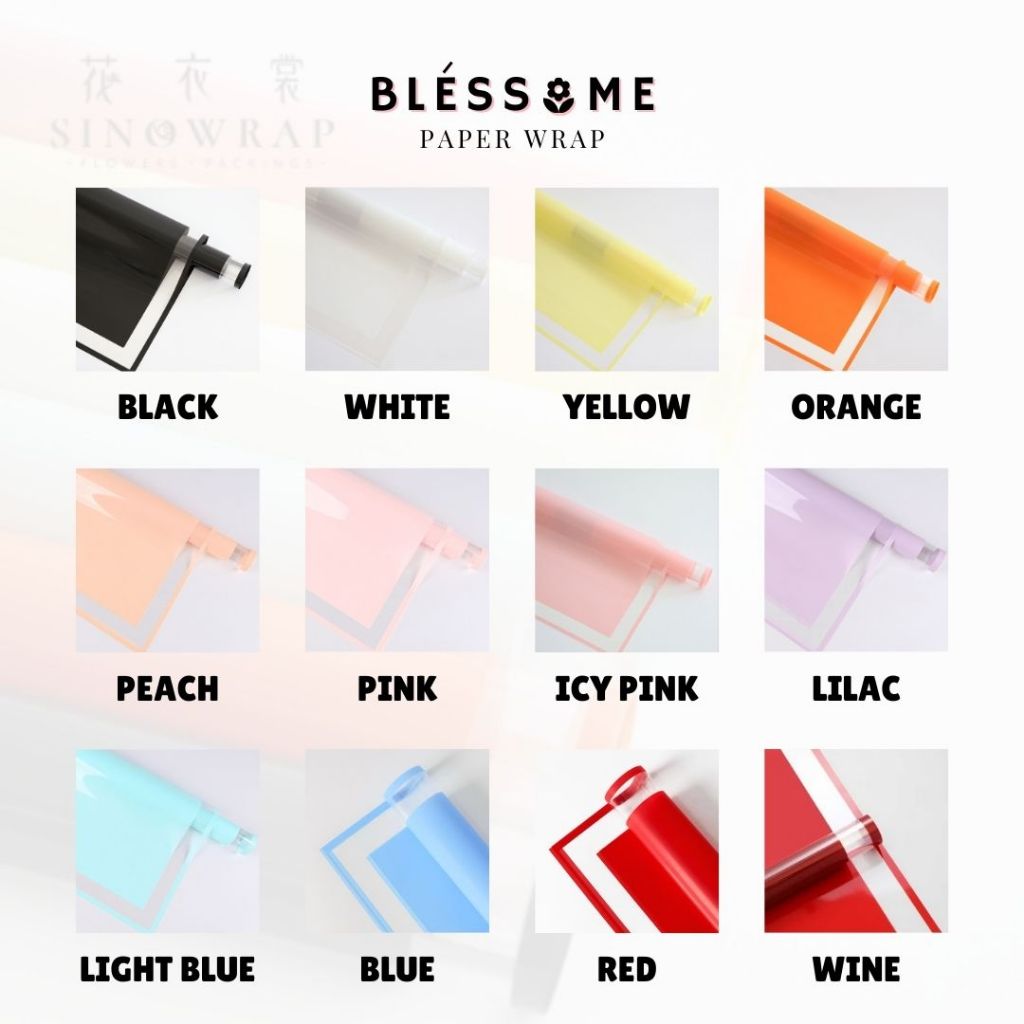 

(20 LEMBAR) Flower Wrapping Paper Pure Frame Glossy / Transparent Border / List Transparant Glossy / Double Border Kertas Buket Bunga Florist Cellophane Pembungkus Kertas Hand Bouquet