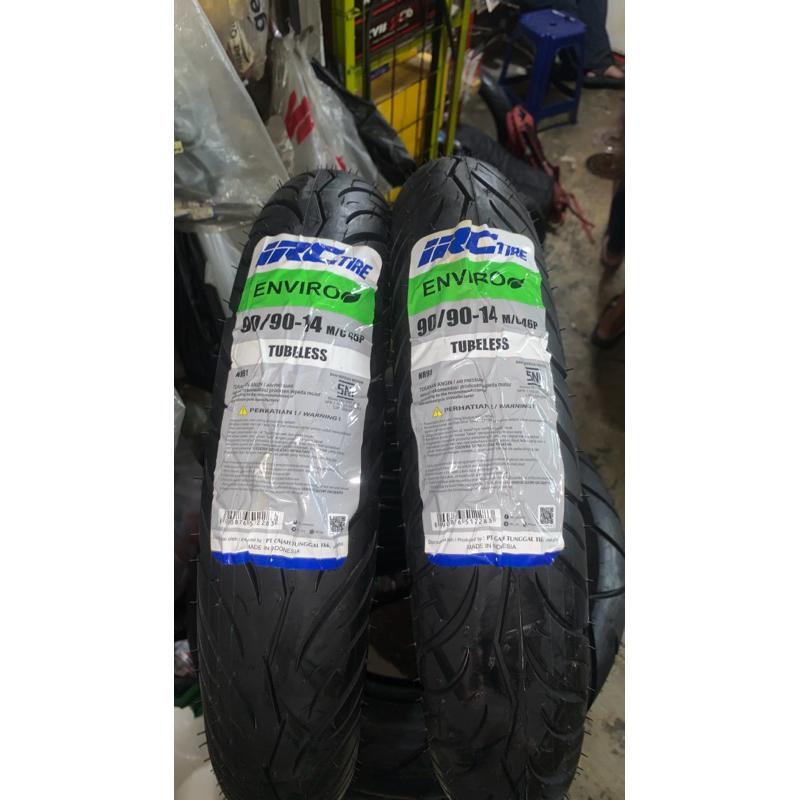 BAN LUAR IRC ENVIRO 90/90-14 TUBELESS. BAN BELAKANG VARIO,BEAT,MIO.