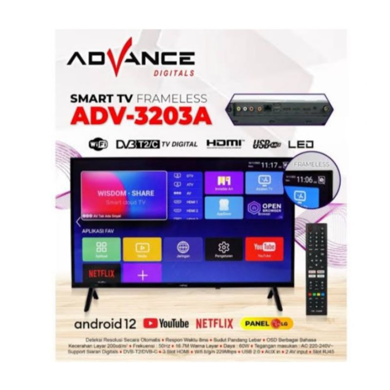 Advance Led Tv 32 Inch ADV-3203A Android Tv Advance 32 Inch