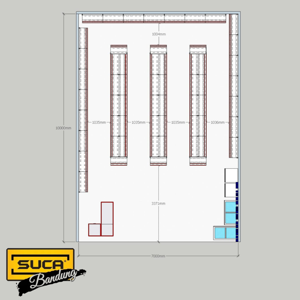 Rak Minimarket Paket Luas 7x10m
