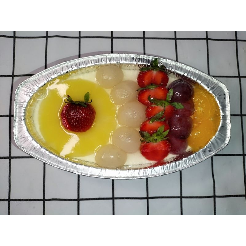 

pudding buah oval