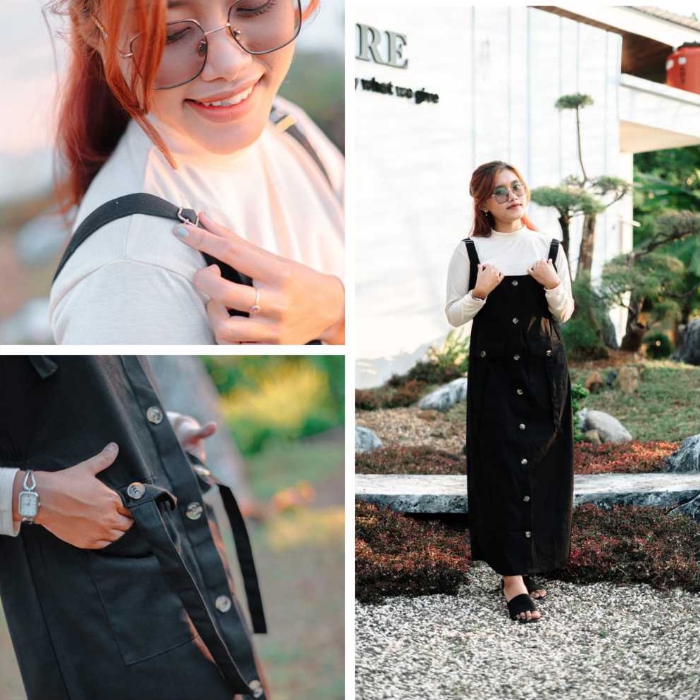 KODE X87J Overall Rok Kodok Cargo Inara Dress Remaja Dan Dewasa Kain Katun Street LD 11 Cm Panjang 1