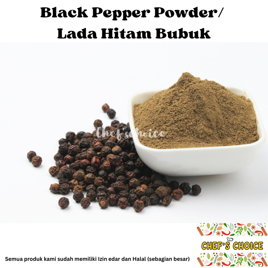 

Black Pepper Powder 1 kg Pure / Lada Hitam Bubuk 1 kg Asli