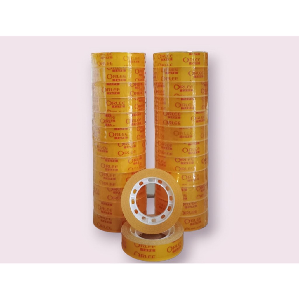 

Isolasi / Tape / Solasi Bening Kecil merk ORLEE 12mm x 25y TEBAL (1 SLOP isi 12 PCS)