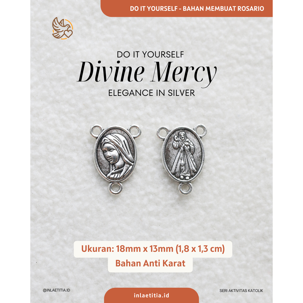 In Laetitia - Do It Yourself Charm Harces Divine Mercy Elegance in Silver | Bandul Harces Center Sal