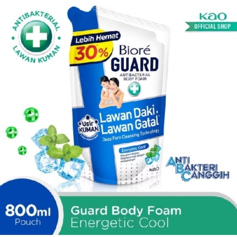 Biore Guard Energetic Cool & Activebacterial 800ml lawan daki