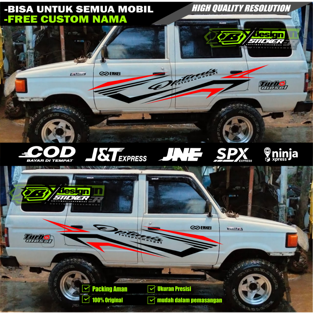 [PROMO]Stiker Mobil Kijang Rover Sticker Bodi Samping Mobil Kijang Rover Model Simple