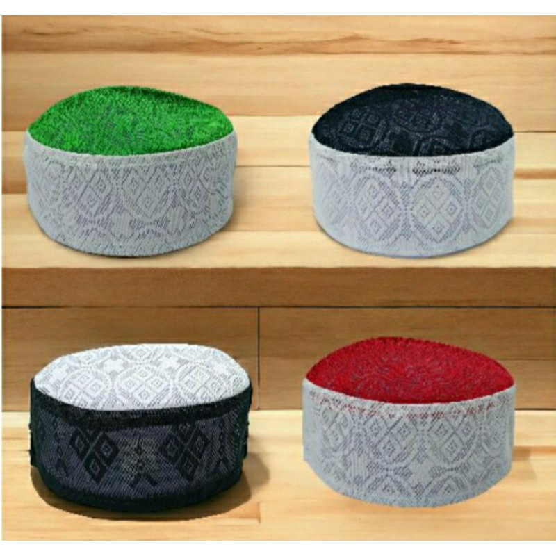 peci JARING KOMBINASI WARNA, Peci warna warni, peci dua warna