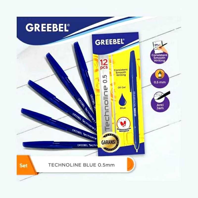 

Veiso_Pulpen 1 pack Technoline Greebel 0.5 mm 12pcs + Gratis 1