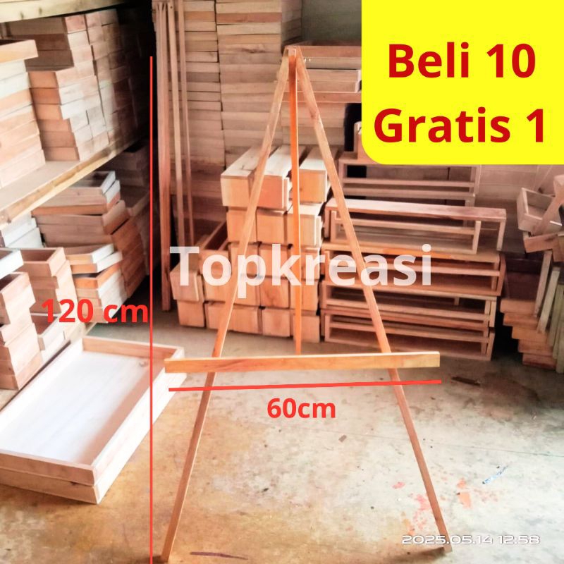 

Standing Poto Kayu Tinggi 100cm/Tripod Stand Foto Wooden Frame Easel