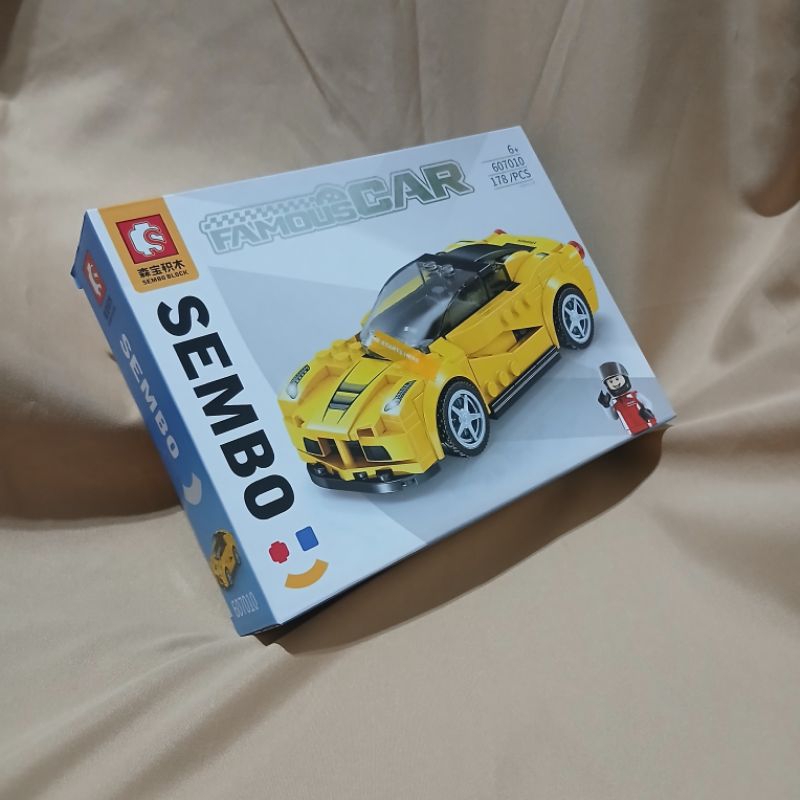 Mainan anak Lego Sembo block mainan mobil car puzzle yellow