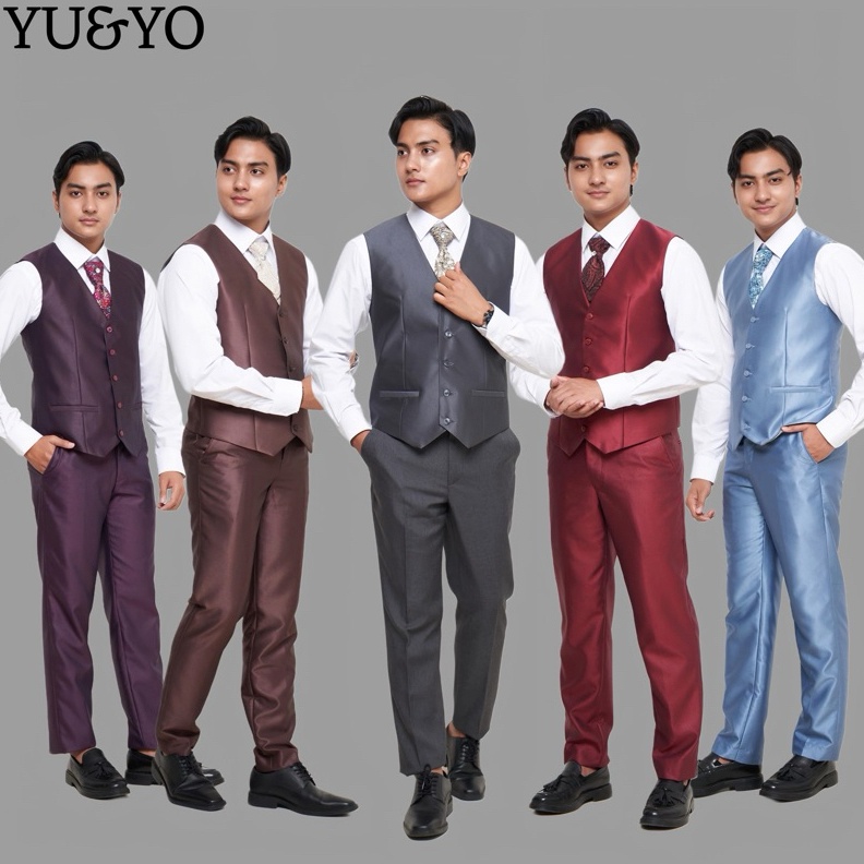 KODE K58T Rompi Pengantin Rompi Wedding Vest Nikah Rompi Pria dalaman jas Semi Formal Hitam