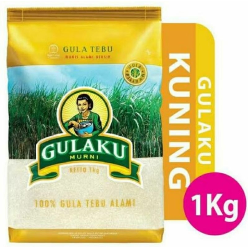 

gulaku gula tebu kuning 100% alami kemasan 1kg×1pcs