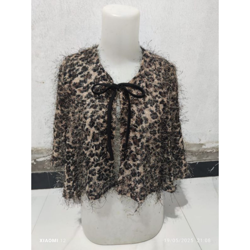 outer cardigan blazer Leopatra bulu bulu halus impor