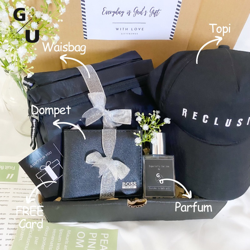 

MAN GIFTBOX SIMPLE ELEGANT/HAMPERS KADO COWOK/OUTFIT/BIRTHDAY/Free Paper Bag
