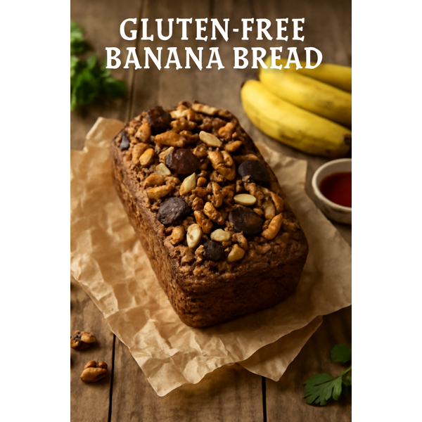 

Banana Bread Gluten-Free Gluten-Free Banana Bread dengan Topping Kacang & Cokelat – Homemade & Sehat