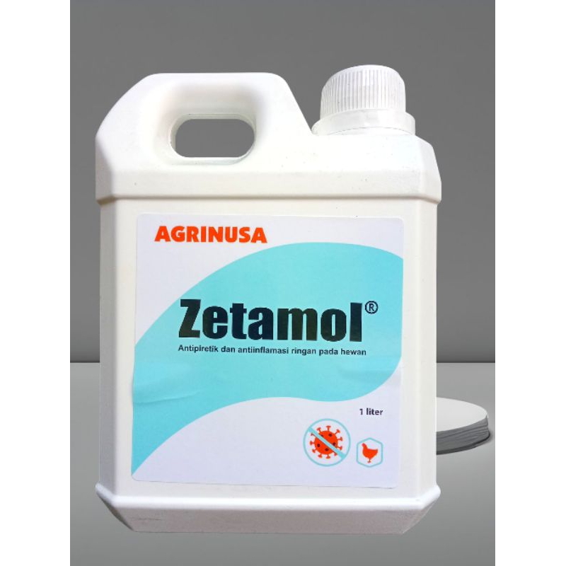 ZETAMOL 1 Liter Agrinusa Obat Ayam Ternak Unggas Paracetamol Cair