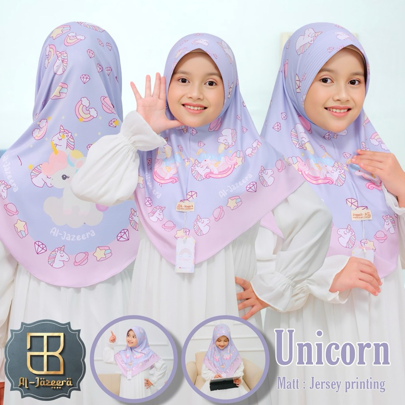 AL JAZEERA MOTIF UNICORN // HIJAB BERGO ANAK MOTIF UNICORN BY AL JAZEERA