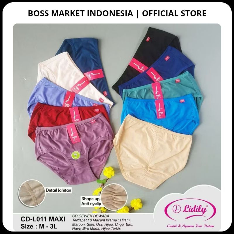 Celana Dalam Wanita L.011 LYDYLY / LIDILY - CD Bahan Katun Anti Bakteri Best Seller