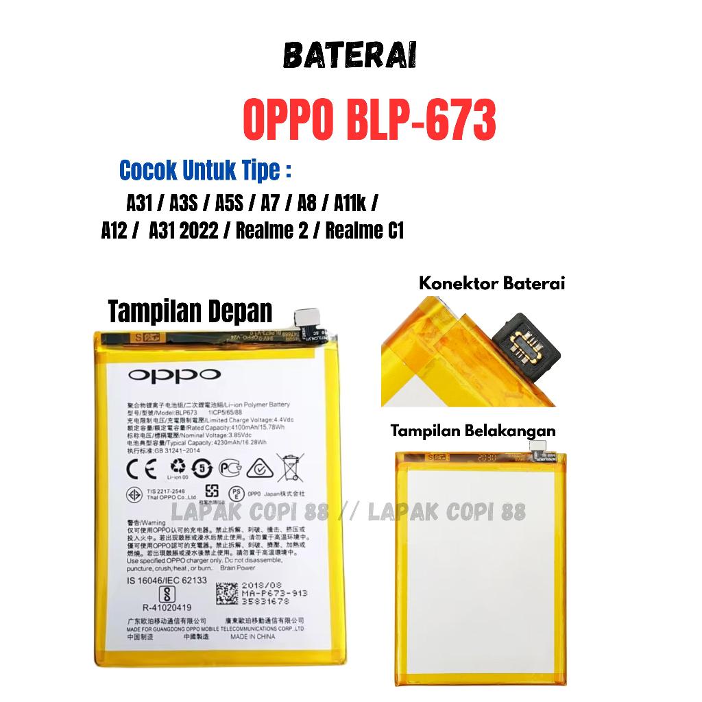 Batre Baterai OPPO A31 2020 ORIGINAL 100% BLP673 | Batu Battery Batrei Batere Batrai Tanam HP OPO A3