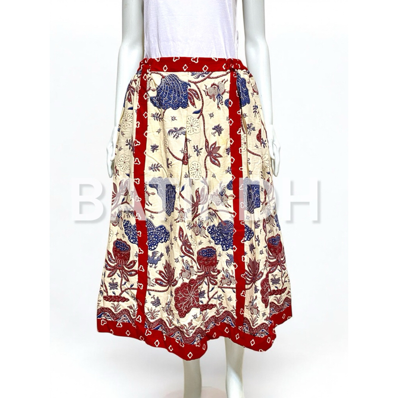 Rok Batik Wanita Modern 7/8 Panjang 80cm Lingkar Pinggul 190cm Lingkar Pinggang 100cm Saku Dalam Bah