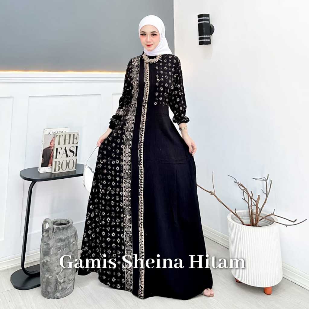 Batik Jeruk Mas - Gamis Twill Rayon Cap Malaman Premium Terbaru Kekinian Busui