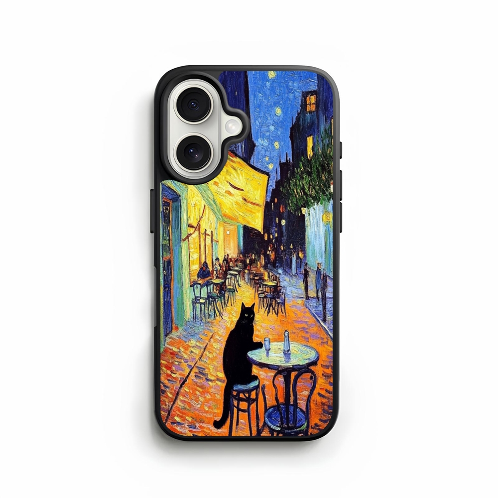 Case Casing Softcase iphone 17 16 15 14 13 12 11 Pro Air Max Mini Plus X Xs Max XR Black Cats Van Go