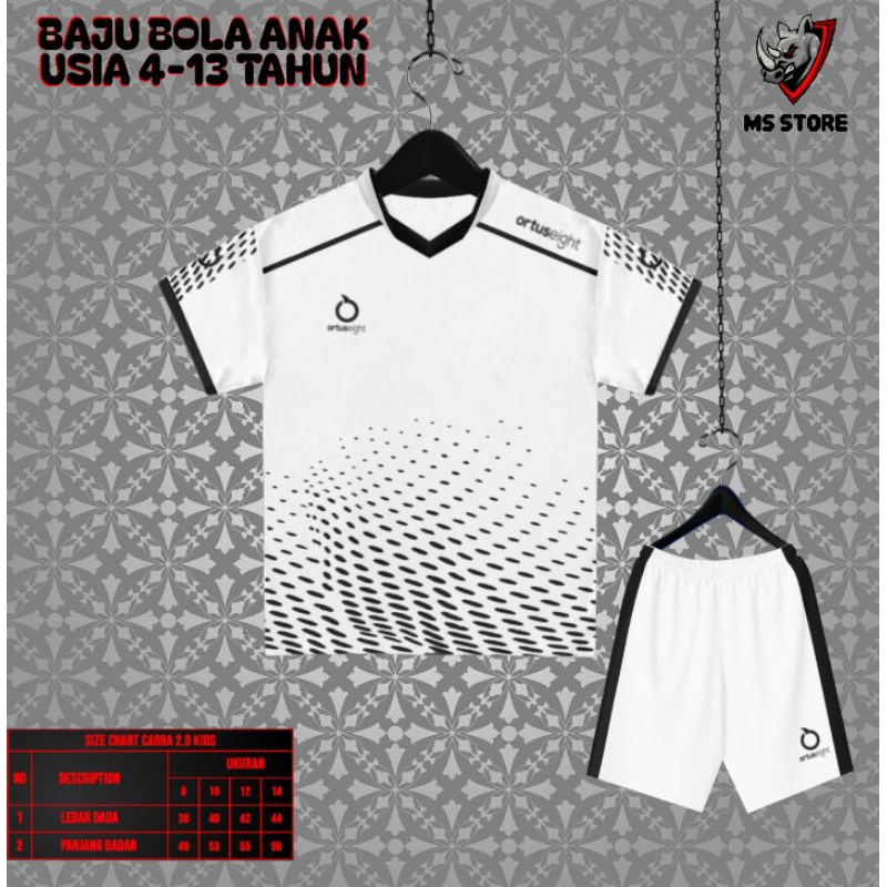 baju bola anak anak satu stel baju dan celana untuk anak laki-laki dan perempuan usia 3-13tahun SD S