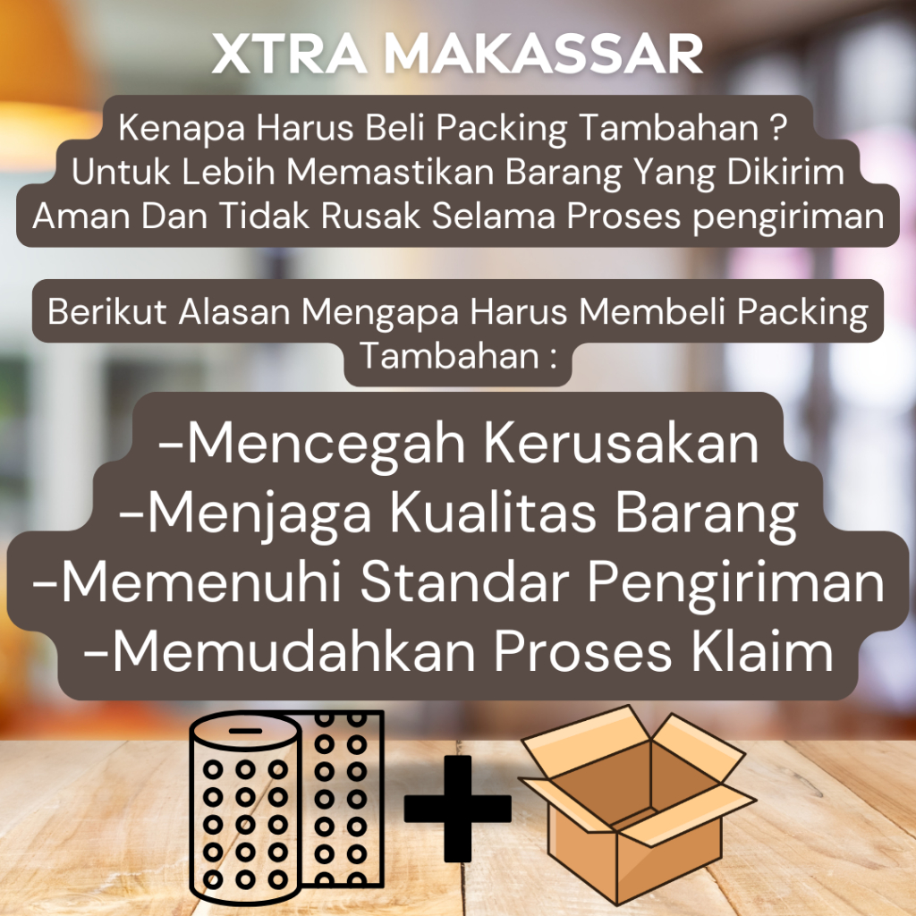 

Packing Tambahan Extra Packing Bubble Warp + Dus