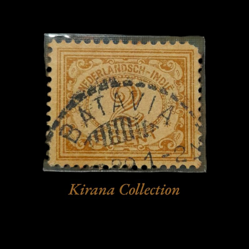 

CP.16 KOLEKSI PRANGKO NED INDIE ANGKA 2 CENT COKLAT CAP POS BATAVIA USED