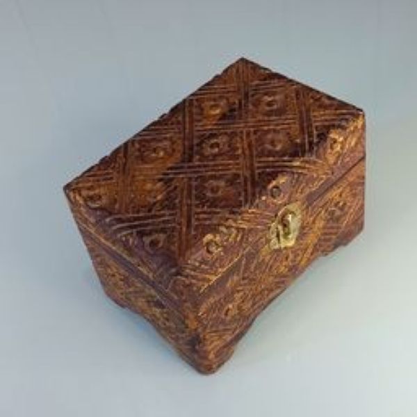 Leolle Tempat Penyimpanan Perhiasan Kotak Ukiran Kayu  Antik