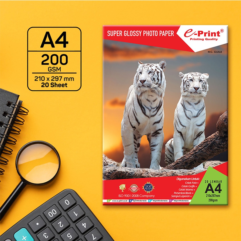 

e-Print Glossy A4 (Alumunium Pack) 200GSM