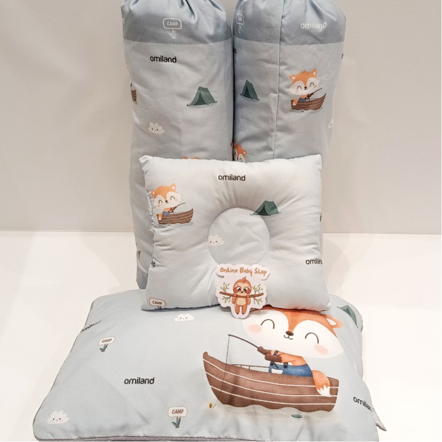 Omiland Bantal Guling Set + Bantal Peang - Bantal Anti Peyang Fox seris