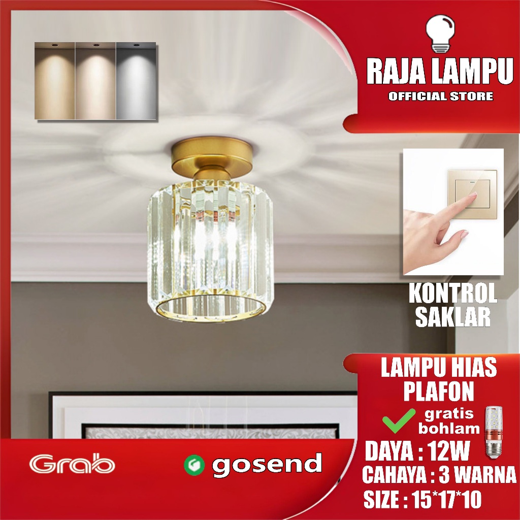 【RAJA LAMPU】Lampu Mewah Ruang Tamu Lampu kristal/kristal kotak/lampu kristal ruang tamu/Teras/Kamar 
