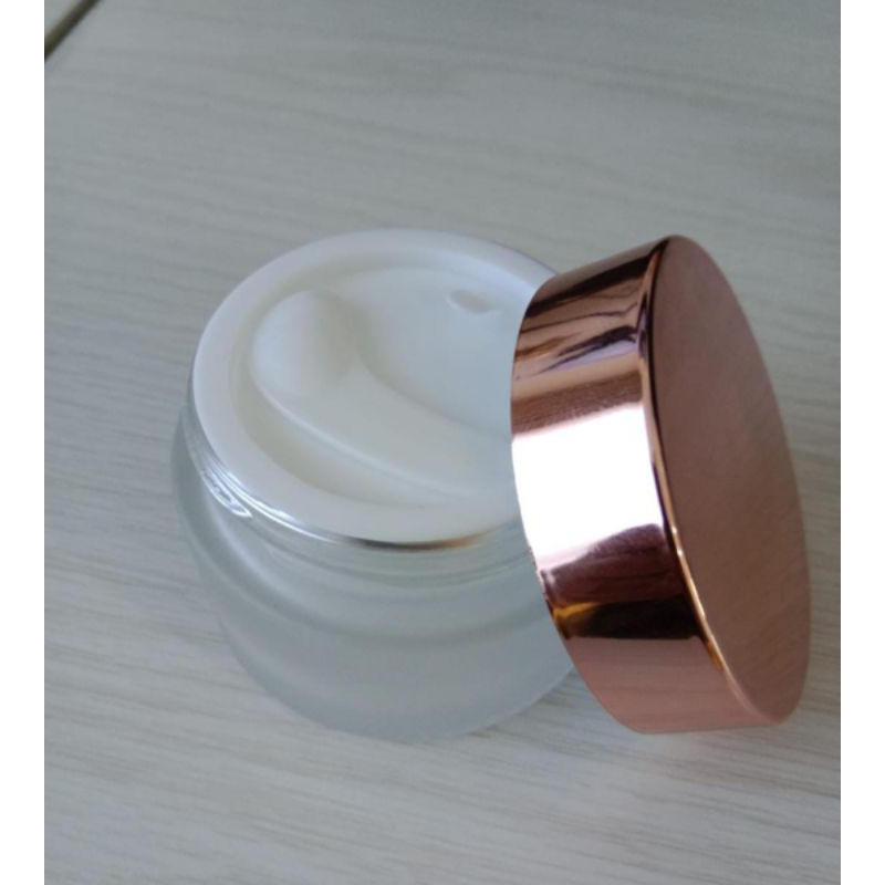 POT CREAM KACA FROSTED 30 GRAM TUTUP ROSE GOLD / JAR GLASS ANEKA BOTOL