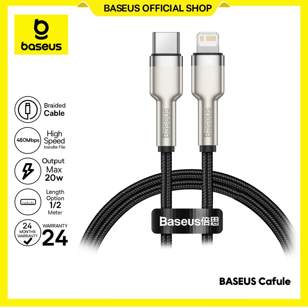 Baseus Kabel Data Cafule Series Type-C to iP PD 20W Metal Data Cable