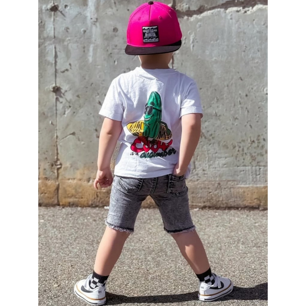 SANSKIDS Kaos Anak Laki Laki Cucumbler Putih Usia 9-12 Tahun