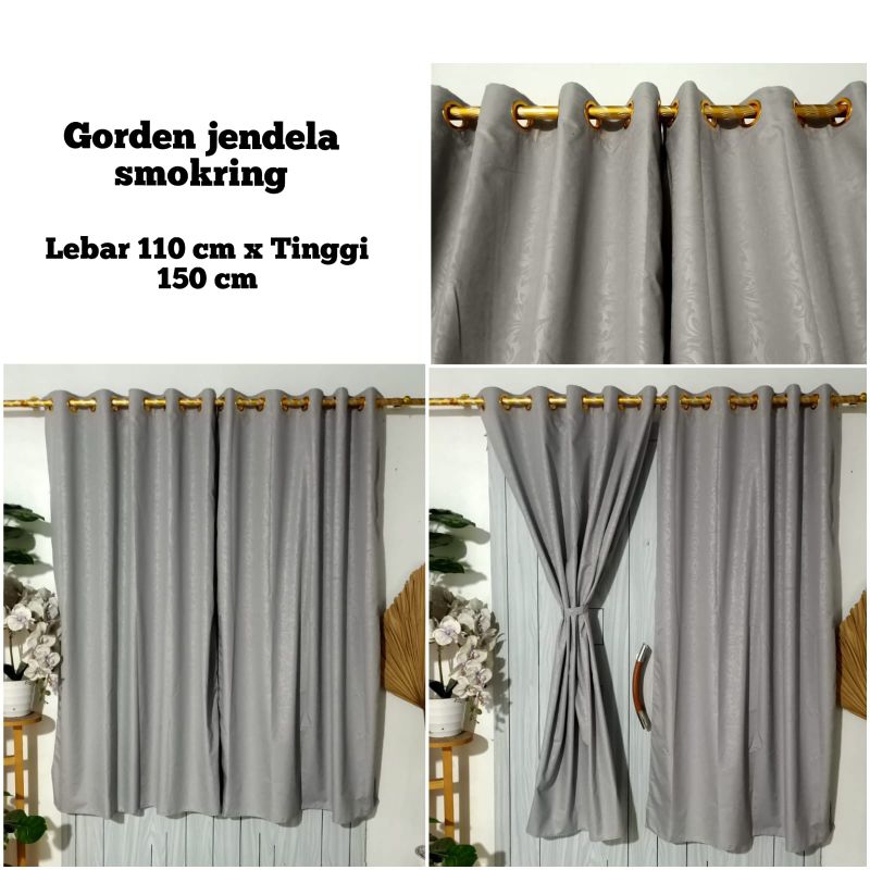 GORDEN SMOKRING jendela RING 10 UK 110X150 gorden pendek korden jendela