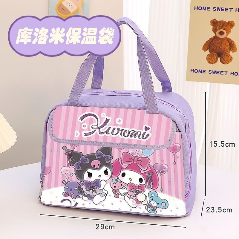 Tas lunchbox kuromi jumbo. tas lunchbox kuromi besar. lunchbag kuromi jumbo. lunchbag capybara. tas 