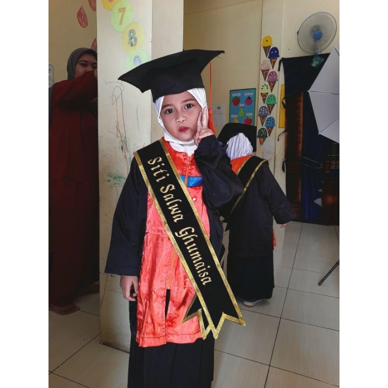 selempang wisuda anak tk  paud bahan bludru