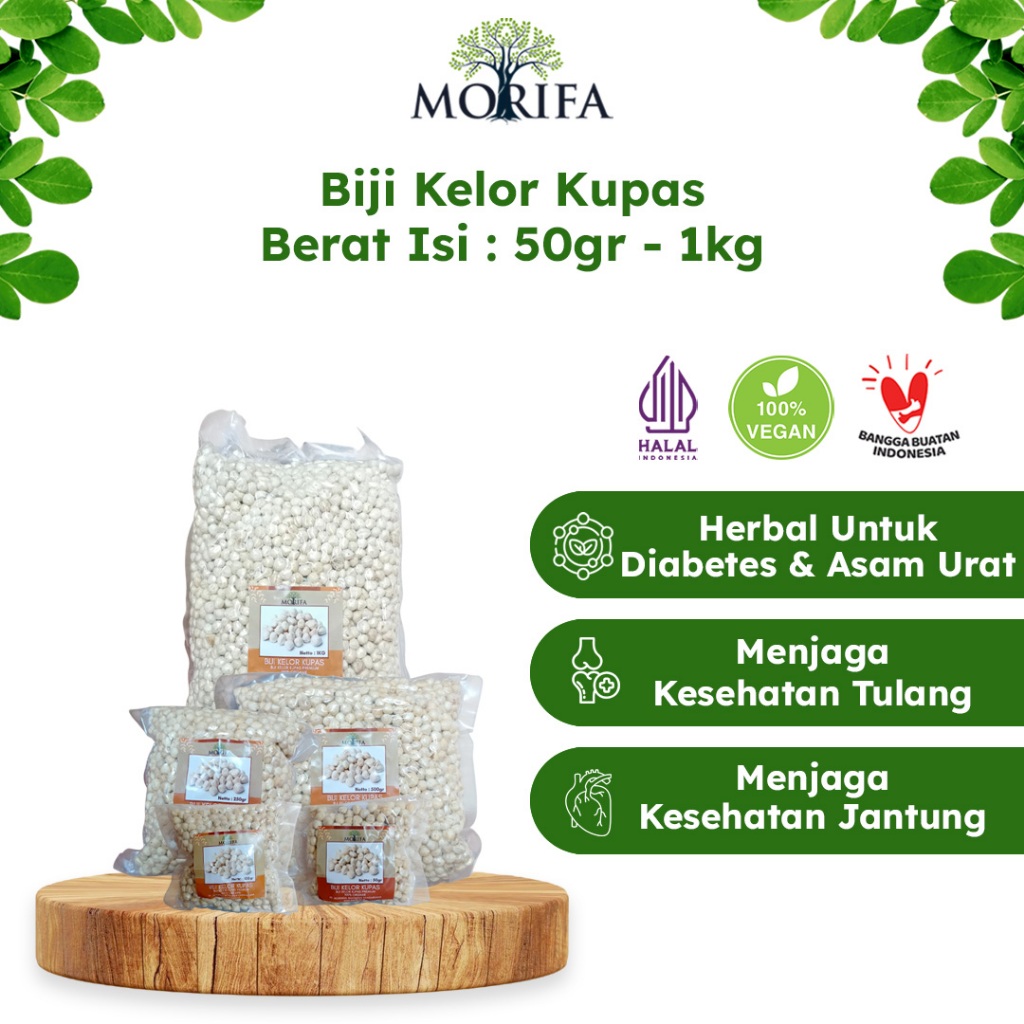 

MORIFA Biji Kelor Kupas 1kg-500gr Premium Kernel Biji Kelor Moringa Seed Kernel Biji Kelor