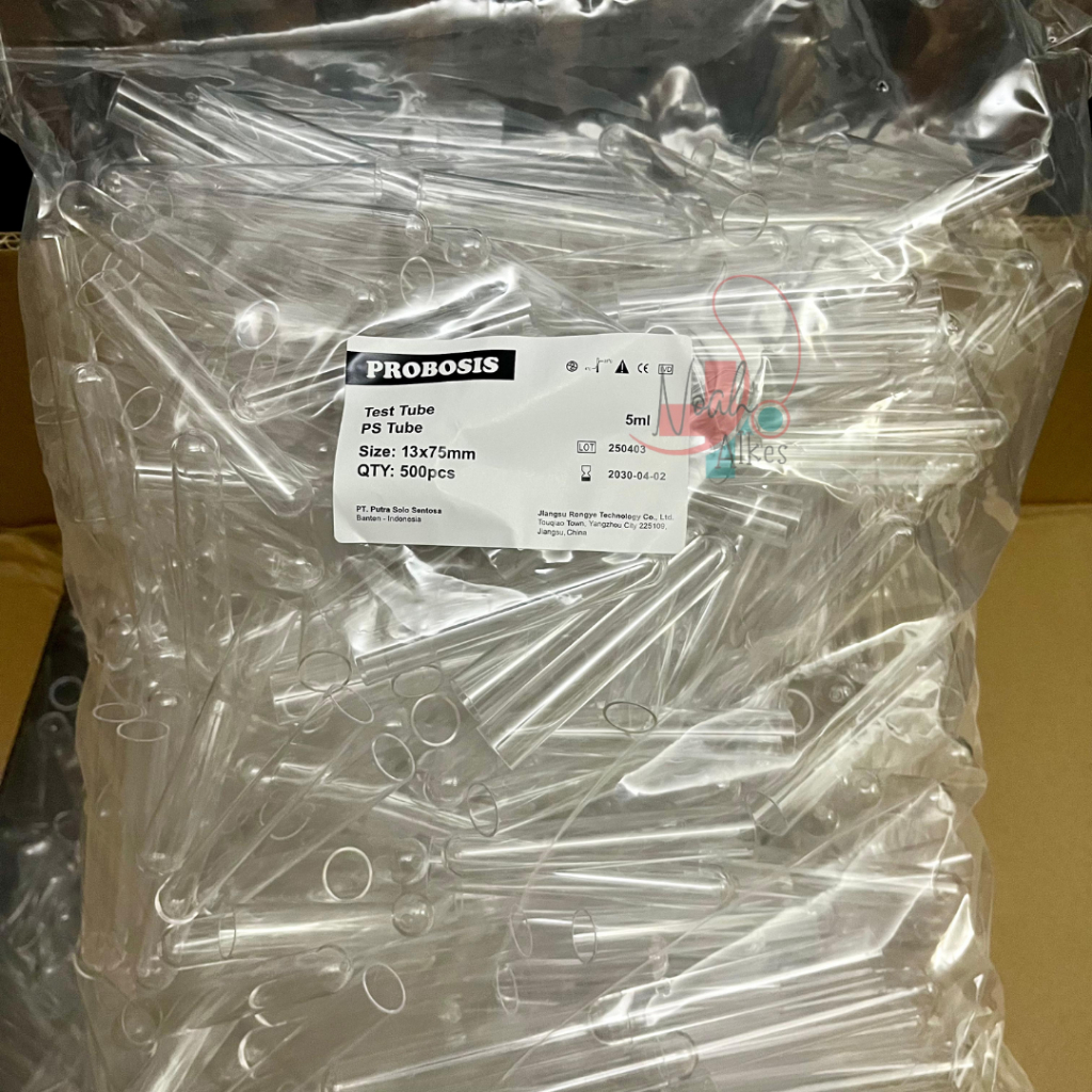 TABUNG REAKSI PLASTIK / TEST TUBE / PS TUBE 5 ml ISI 500 pcs 13 x 75 | PROBOSIS