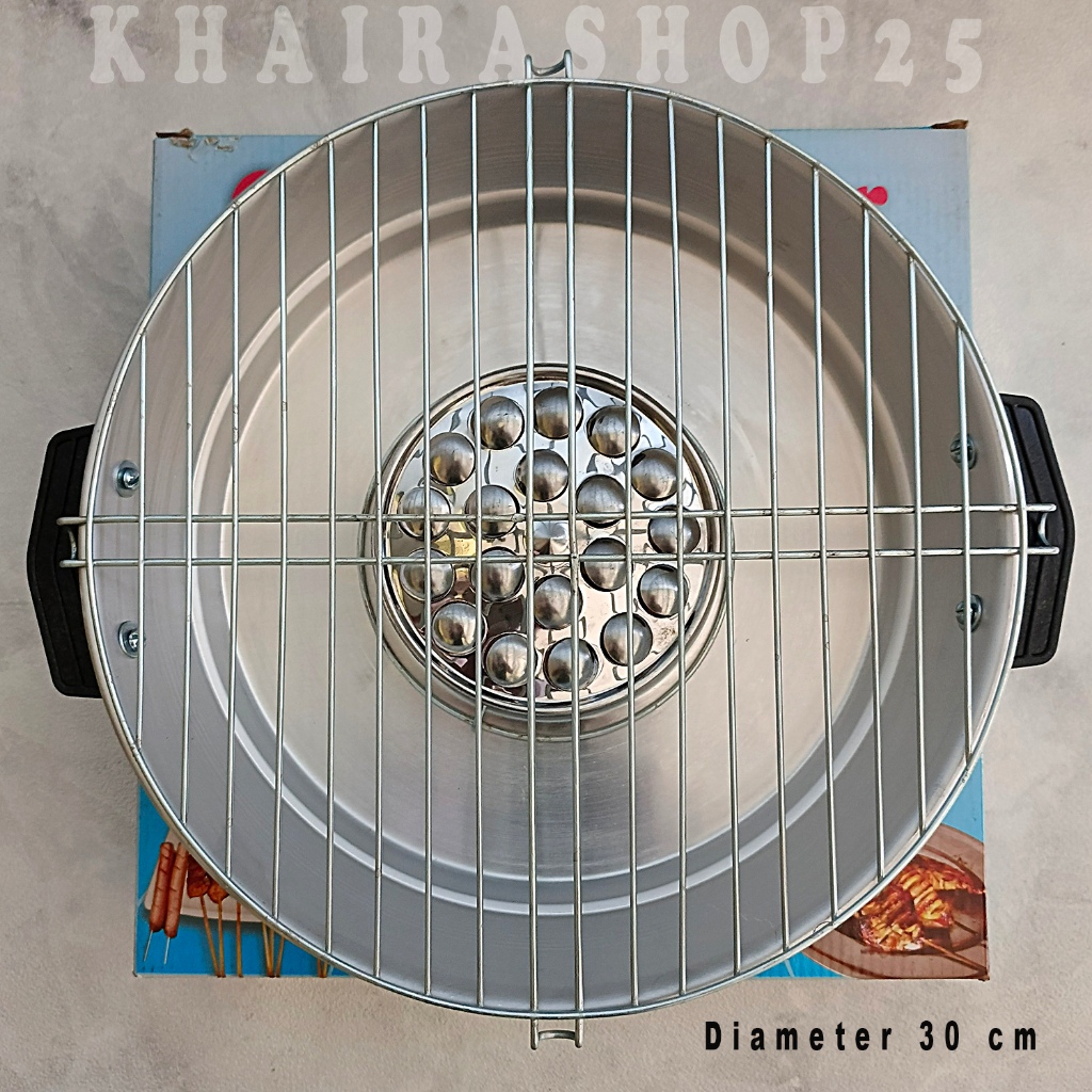 Panggangan kompor Bakaran sosis bakso ayam sate Pemanggang barbeque bulat tebal