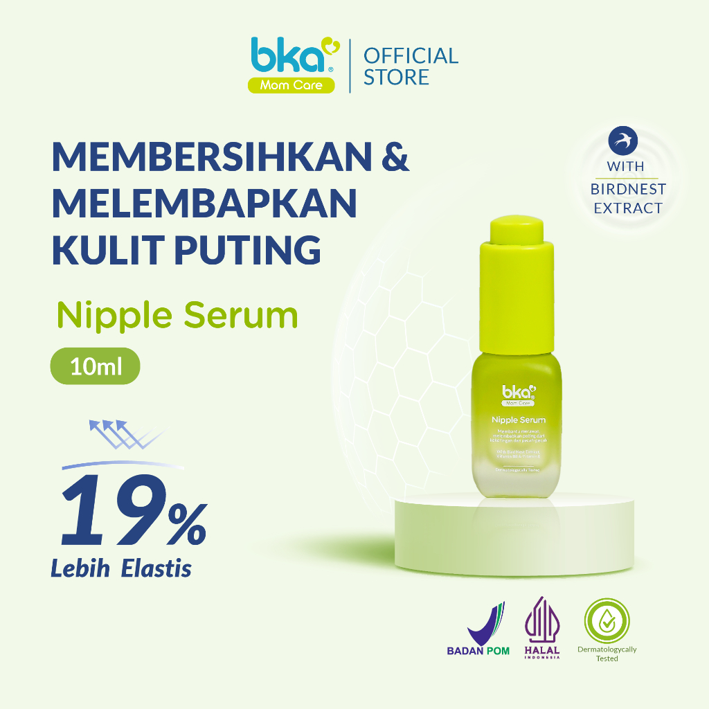 BKA Nipple Serum isi 10ml - Membersihkan, Melembapkan & Melembutkan Kulit Puting & Kulit Payudara pada Wanita / Ibu Hamil