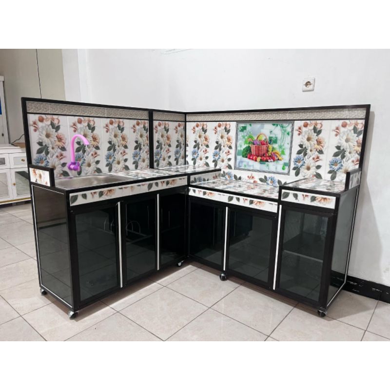 Rak piring wastafel jumbo+tempat kompor p.156 L.65 T.127.
