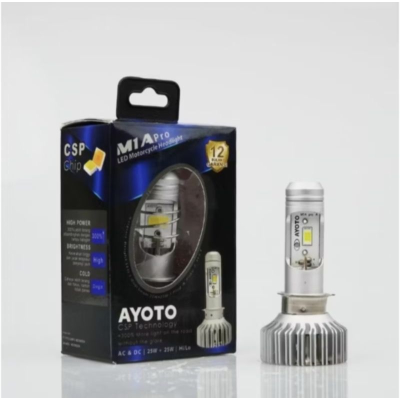 Lampu Led Motor Ayoto M1A Pro Kuning Putih H6 PNP Motor Bebek Matic