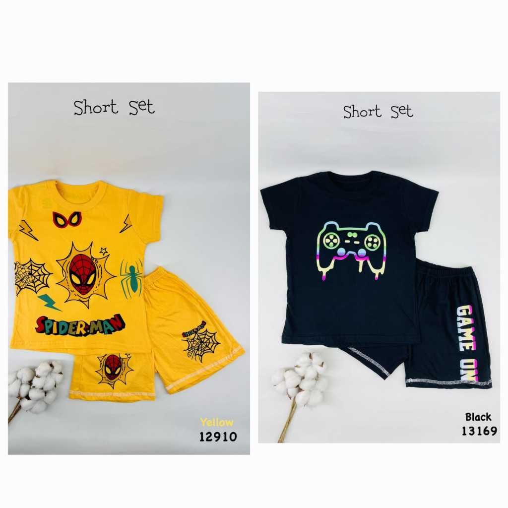 (GROSIR) Setelan Loopie Kids / Harga untuk 1seri (6set) short set perempuan / laki / unisex full pri