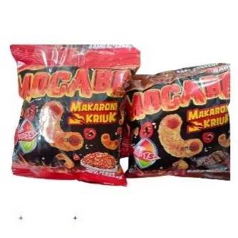 

Snack camilan enak MOCABE renteng makaroni kriuk @ 24gr isi 10 bungkus VarianbSambal geprekPedas bbq