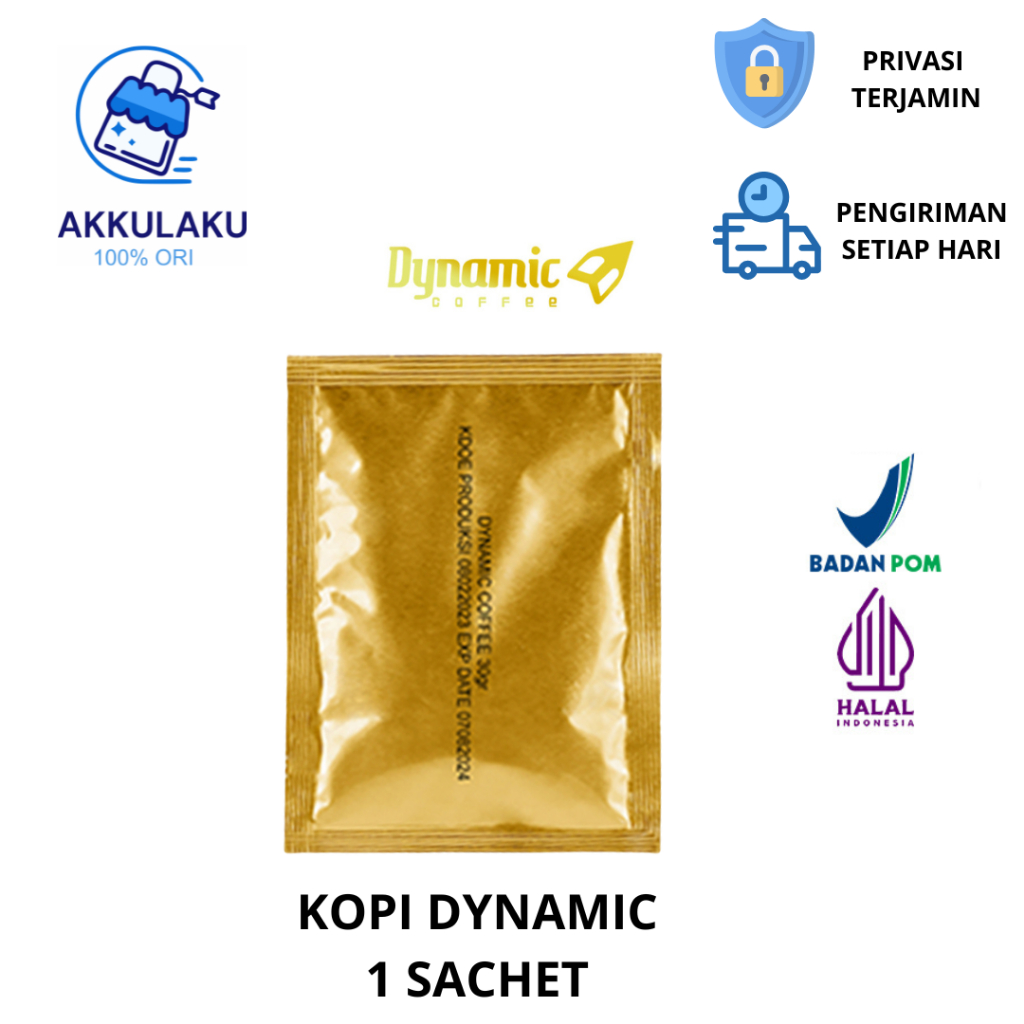Kopi Dynamic 1 Sachets Original BPOM - Dynamic Coffee Laki | Kopi Kesehatan Pria | Kopi Ginseng